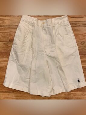 Ralph Lauren white pleated cotton Bermuda shorts 6